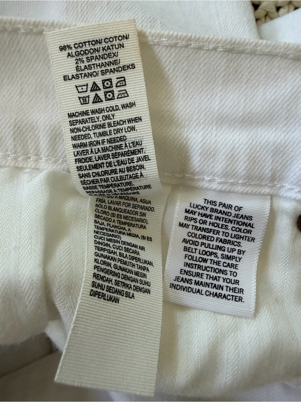 Lucky Brand Low Rise White Denim Cutoff Shorts Women's Size 4/27 Summer Y2K - Picture 6 of 6